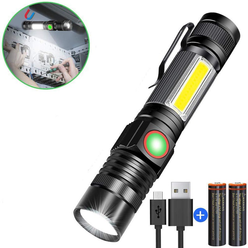 Latarka o dużej mocy, wielofunkcyjna lampa boczna z możliwością ładowania, tylny magnes ze stopu aluminium T6 o dużym zasięgu