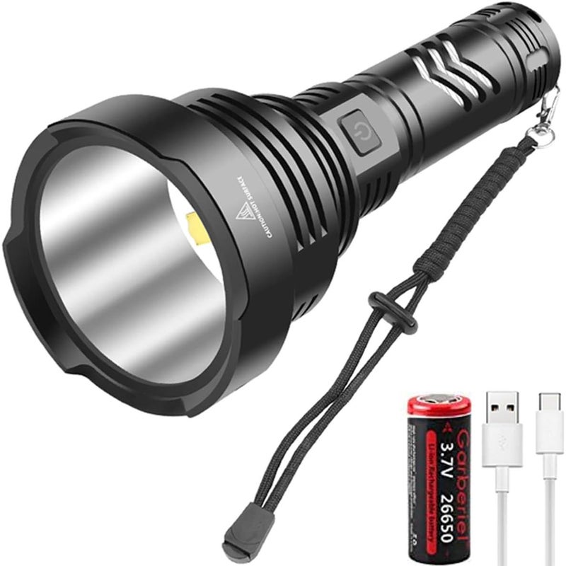 Ultramocna latarka z ładowaniem przez USB, 5 trybów pracy, do zastosowań taktycznych, policyjnych, wojskowych i plenerowych.