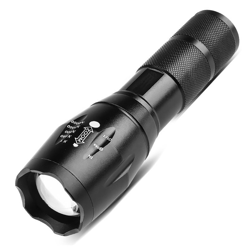 Supermocna latarka LED [Opakowanie indywidualne] - Zoom dalekiego zasięgu, 5 trybów, wstrząsoodporna i wodoodporna (IP65) - Latarka taktyczna