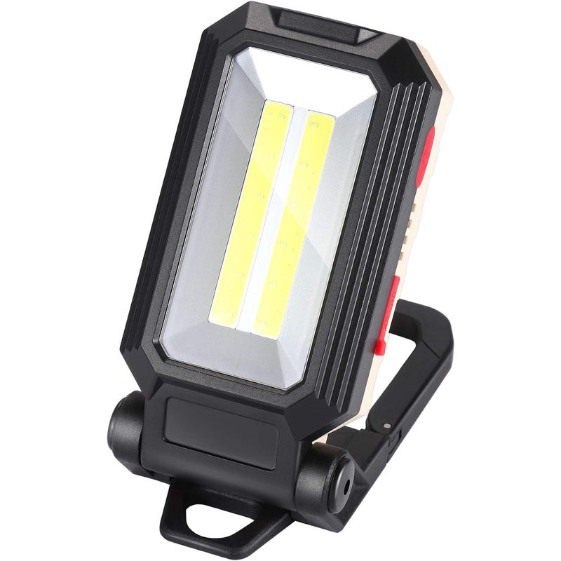 Lampa robocza LED, lampa kempingowa, akumulatorowy reflektor LED, latarka warsztatowa COB z podstawą magnetyczną, odpowiednia do garażu, na kemping i