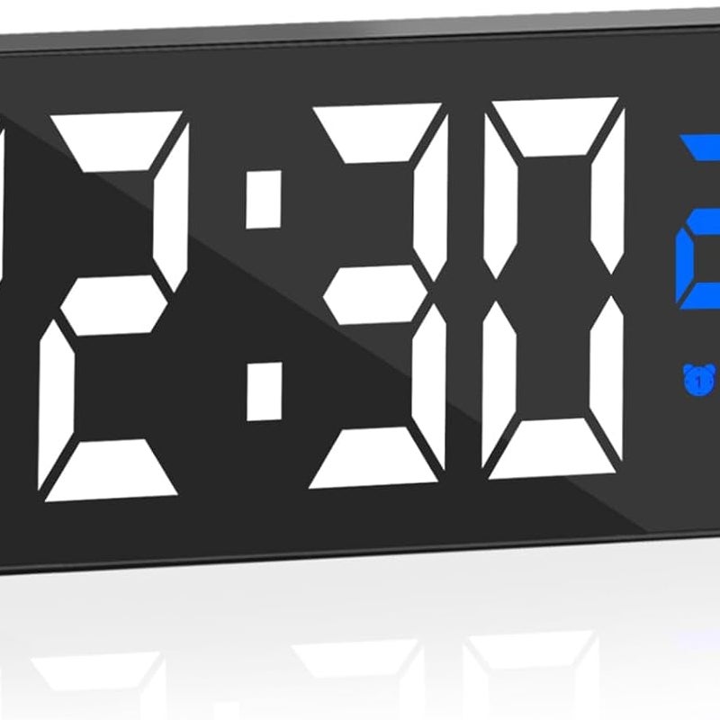 Cyfrowy budzik, duży ekran z wyświetlaczem temperatury, zegar nocny, budzik zasilany przez USB, budzik z 3 trybami drzemki, czas 12/24-godzinny, autom