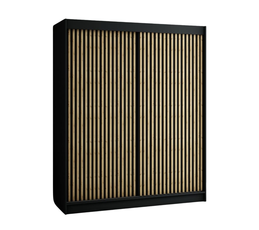 Szafa przesuwna garderoba LAMELO 1 180 x 62 x 200 cm Czarny - Abiks Meble