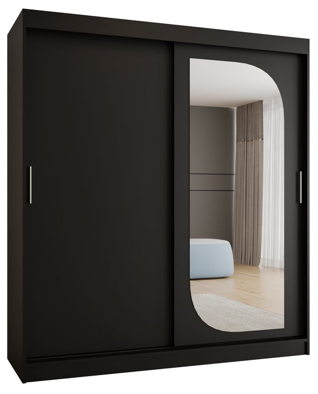 Szafa przesuwna garderoba LUCY 180 x 62 x 200 cm Czarny - Abiks Meble