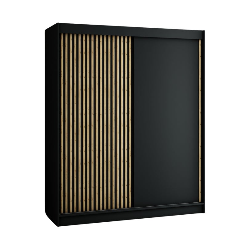 Szafa przesuwna garderoba LAMELO 180 x 62 x 200 cm Czarny - Abiks Meble