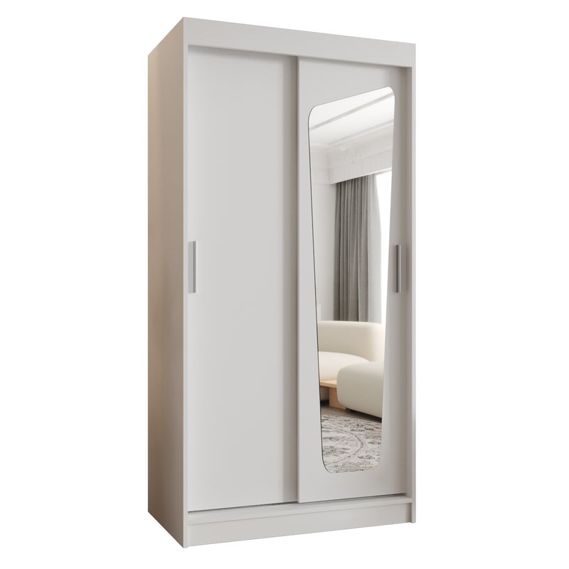 Szafa przesuwna garderoba MOKA 100 x 62 x 200 cm Biały - Abiks Meble