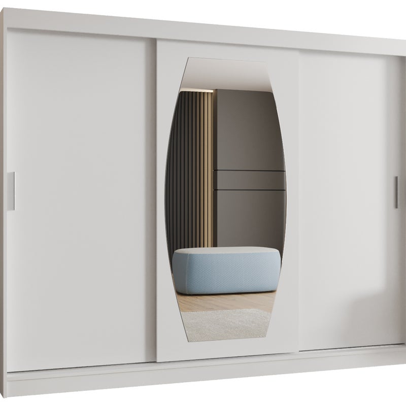 Szafa przesuwna garderoba ROSSA 250 x 62 x 200 cm Biały - Abiks Meble