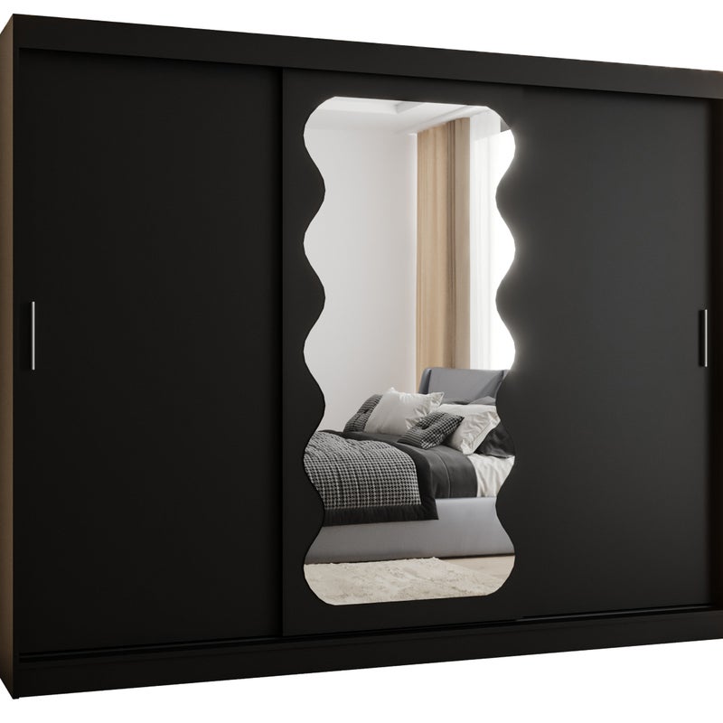 Szafa przesuwna garderoba SPOTI 250 x 62 x 200 cm Czarny - Abiks Meble