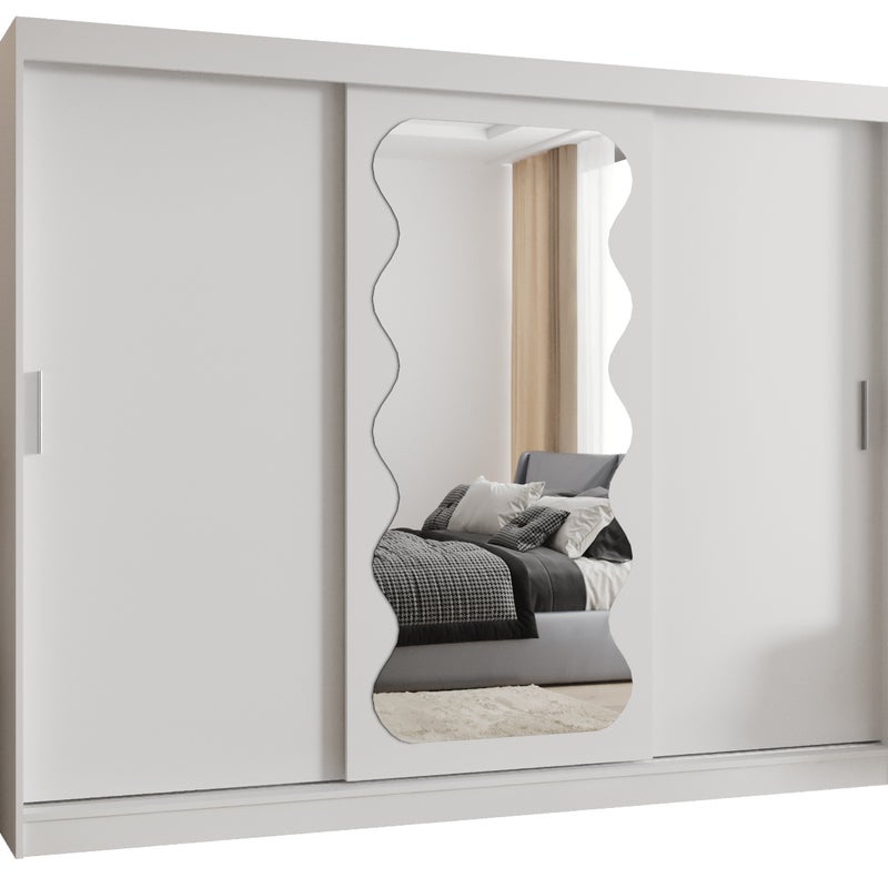Szafa przesuwna garderoba SPOTI 250 x 62 x 200 cm Biały - Abiks Meble