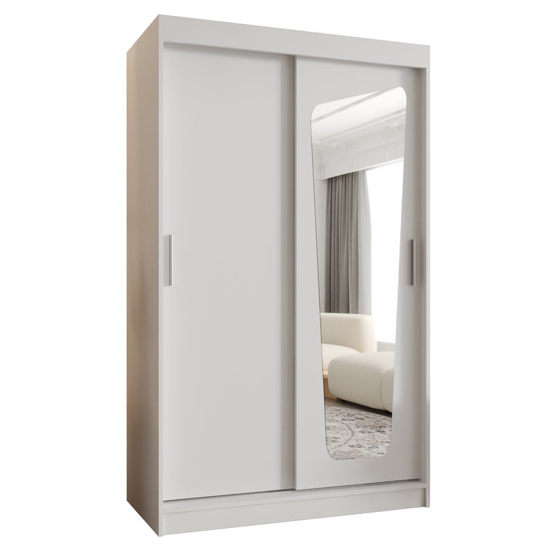 Szafa przesuwna garderoba MOKA 120 x 62 x 200 cm Biały - Abiks Meble