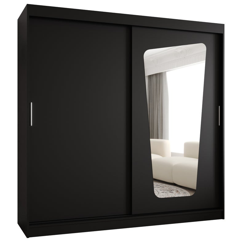 Szafa przesuwna garderoba MOKA 200 x 62 x 200 cm Czarny - Abiks Meble