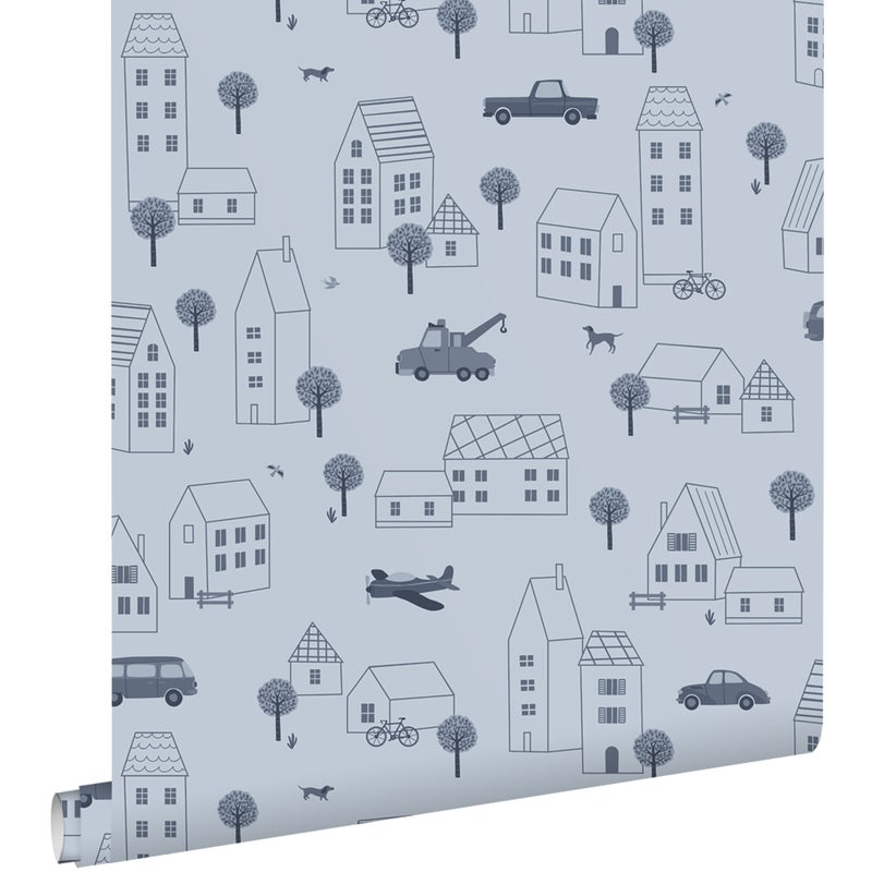 Tapeta pojazdy niebieskim - 50 x 900 cm - ESTAHOME