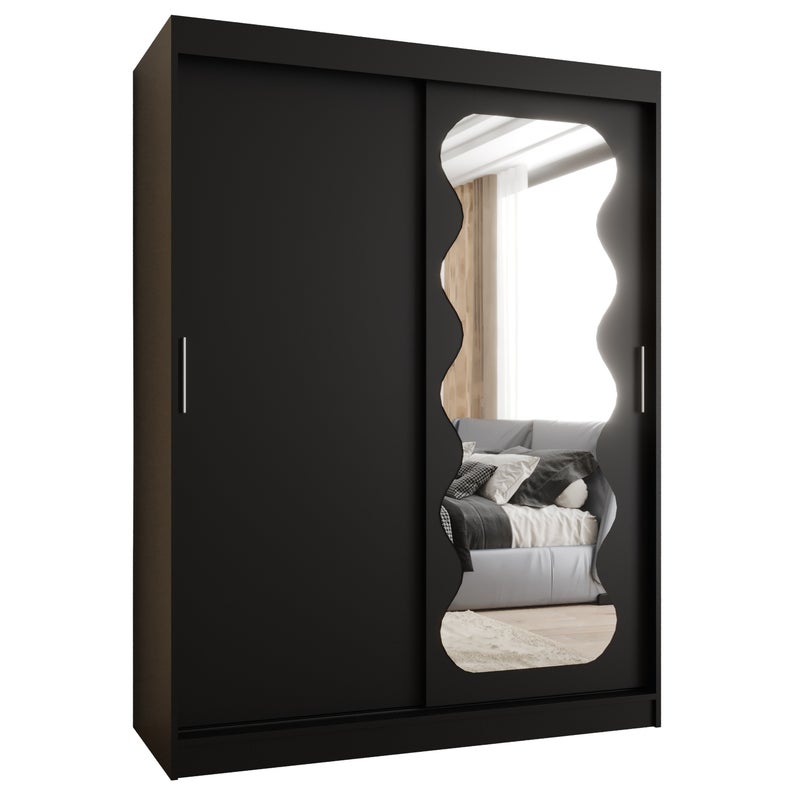 Szafa przesuwna garderoba SPOTI 150 x 62 x 200 cm Czarny - Abiks Meble