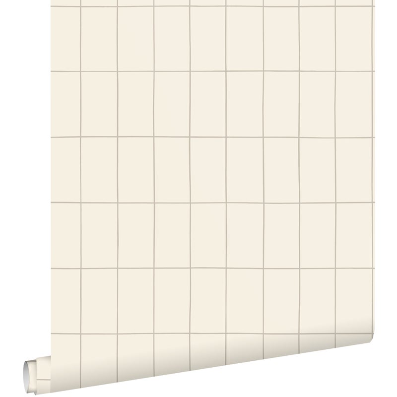 Tapeta małe kafelki waniliowym beżu - 50 x 900 cm - ESTAHOME