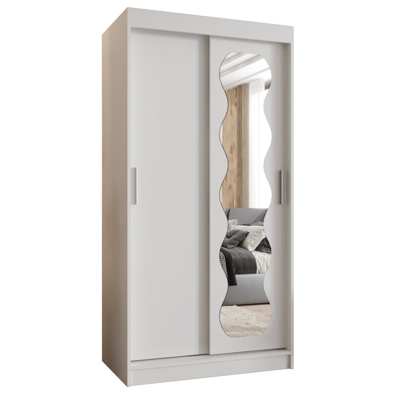 Szafa przesuwna garderoba SPOTI 100 x 62 x 200 cm Biały - Abiks Meble