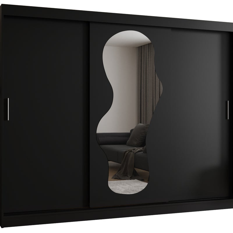 Szafa przesuwna garderoba ULTRA 250 x 62 x 200 cm Czarny - Abiks Meble