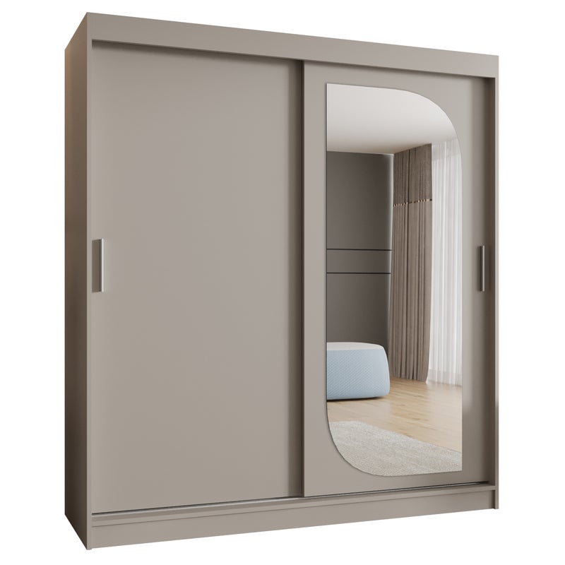 Szafa przesuwna garderoba LUCY 180 x 62 x 200 cm Kaszmir - Abiks Meble