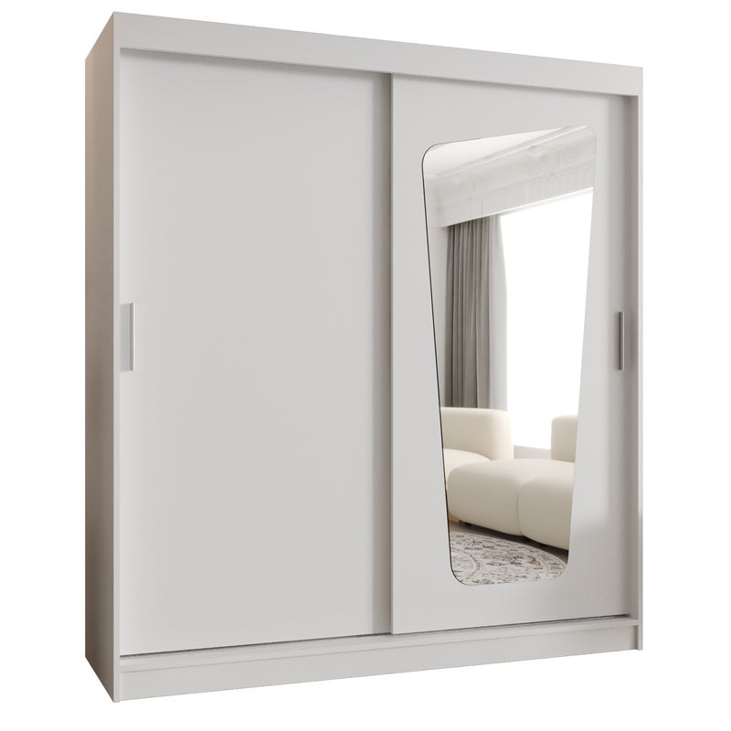 Szafa przesuwna garderoba MOKA 180 x 62 x 200 cm Biały - Abiks Meble