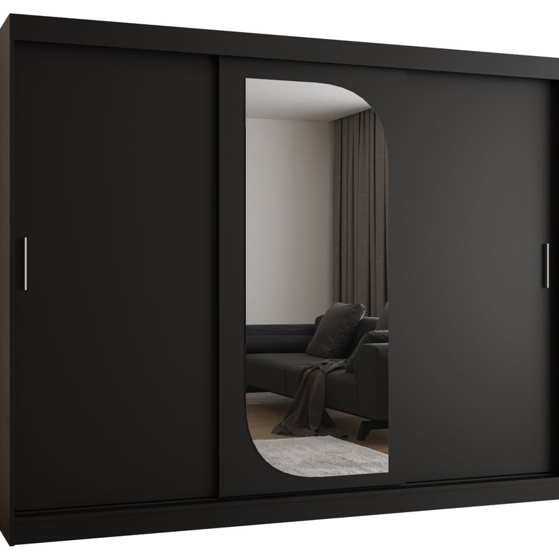 Szafa przesuwna garderoba LUCY 250 x 62 x 200 cm Czarny - Abiks Meble