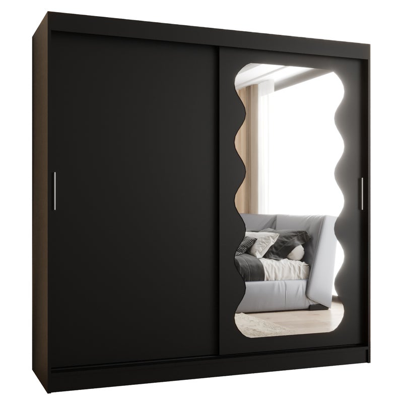 Szafa przesuwna garderoba SPOTI 200 x 62 x 200 cm Czarny - Abiks Meble