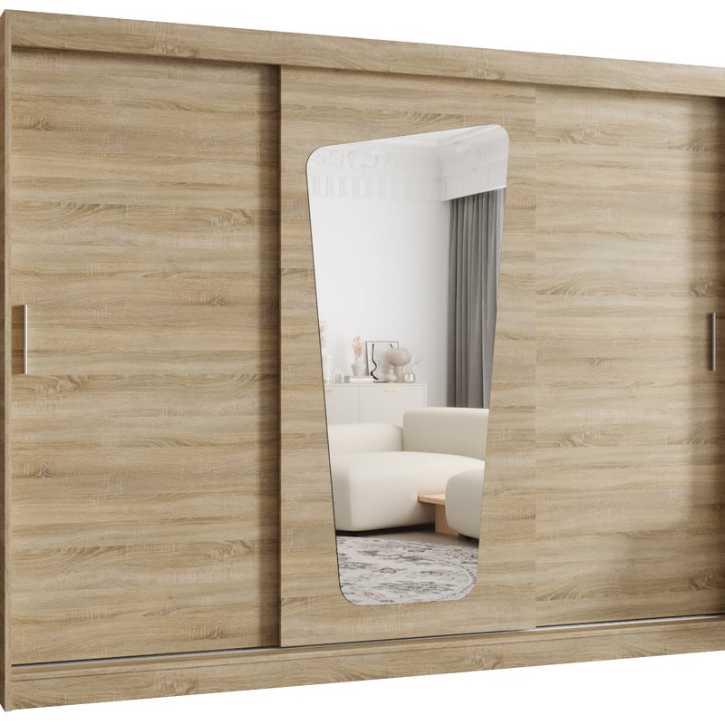 Szafa przesuwna garderoba MOKA 250 x 62 x 200 cm Sonoma - Abiks Meble