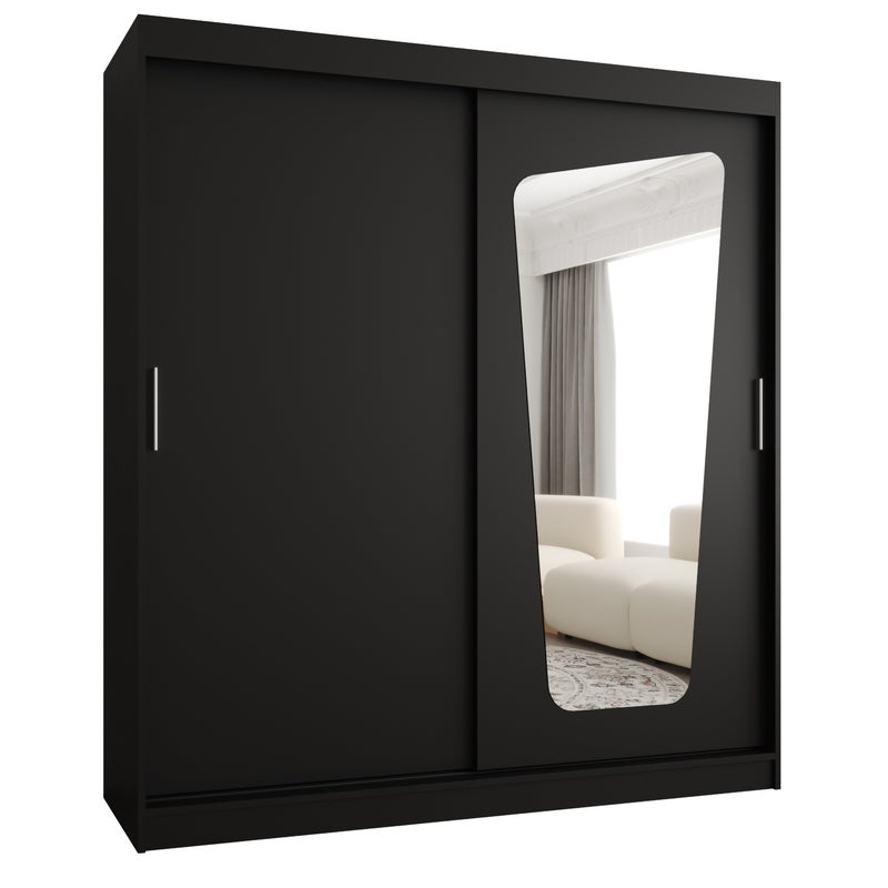 Szafa przesuwna garderoba MOKA 180 x 62 x 200 cm Czarny - Abiks Meble