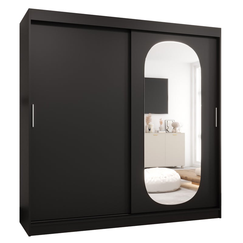 Szafa przesuwna garderoba ROYAL 200 x 62 x 200 cm Czarny - Abiks Meble