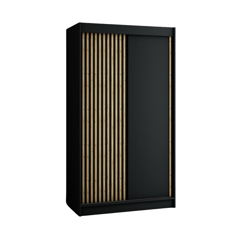 Szafa przesuwna garderoba LAMELO 120 x 62 x 200 cm Czarny - Abiks Meble