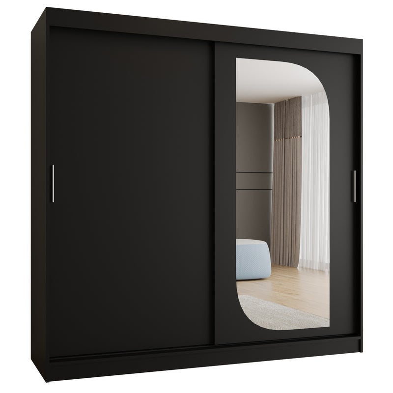 Szafa przesuwna garderoba LUCY 200 x 62 x 200 cm Czarny - Abiks Meble