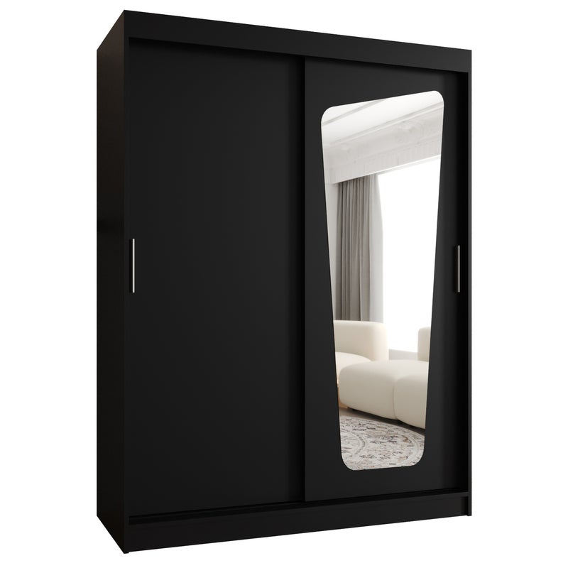 Szafa przesuwna garderoba MOKA 150 x 62 x 200 cm Czarny - Abiks Meble