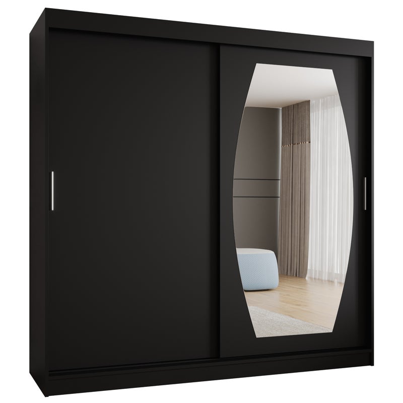 Szafa przesuwna garderoba ROSSA 200 x 62 x 200 cm Czarny - Abiks Meble