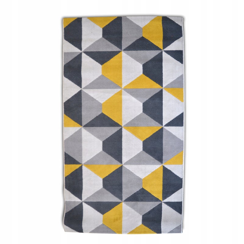 DYWAN 160x220 BCF CAPRI NOWOCZESNY SZARY ŻÓŁTY 3D