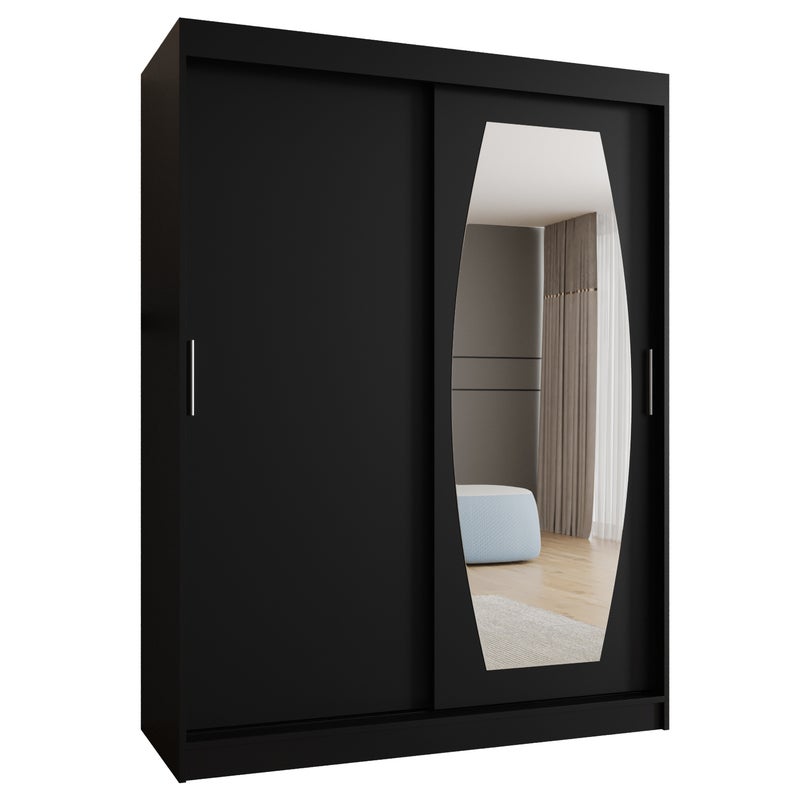 Szafa przesuwna garderoba ROSSA 150 x 62 x 200 cm Czarny - Abiks Meble