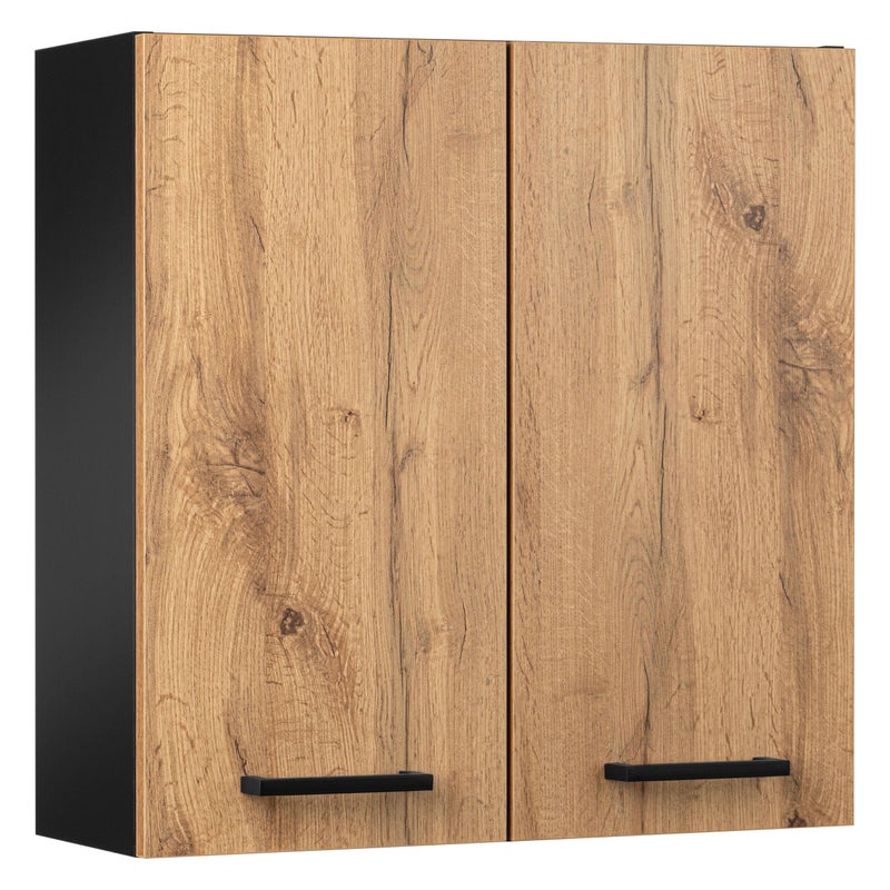 Szafka wisząca 60 cm dąb wotan czarna