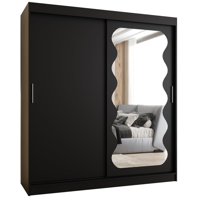 Szafa przesuwna garderoba SPOTI 180 x 62 x 200 cm Czarny - Abiks Meble