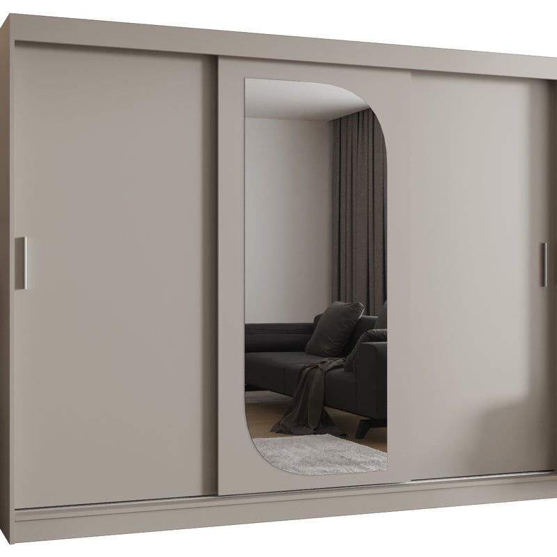 Szafa przesuwna garderoba LUCY 250 x 62 x 200 cm Kaszmir - Abiks Meble