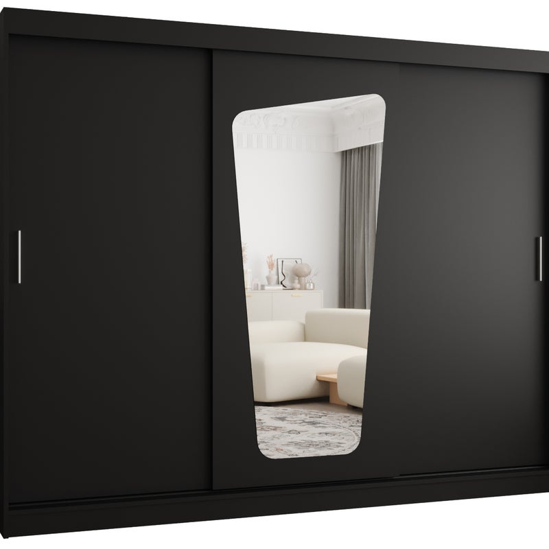 Szafa przesuwna garderoba MOKA 250 x 62 x 200 cm Czarny - Abiks Meble