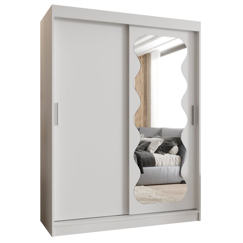 Szafa przesuwna garderoba SPOTI 150 x 62 x 200 cm Biały - Abiks Meble