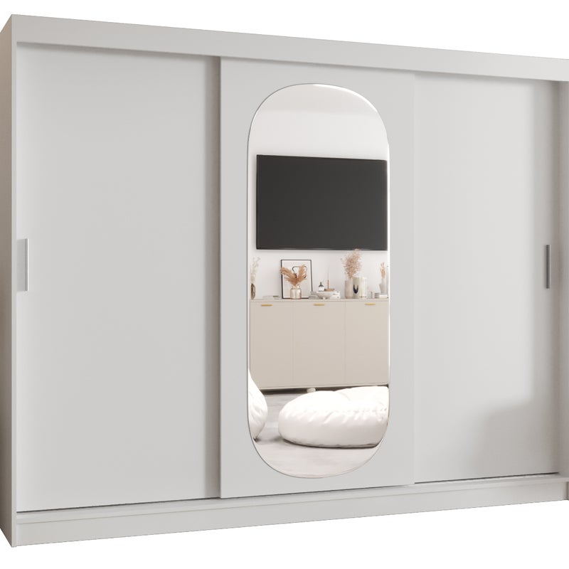 Szafa przesuwna garderoba ROYAL 250 x 62 x 200 cm Biały - Abiks Meble
