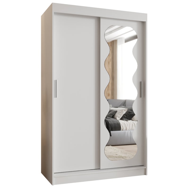 Szafa przesuwna garderoba SPOTI 120 x 62 x 200 cm Biały - Abiks Meble