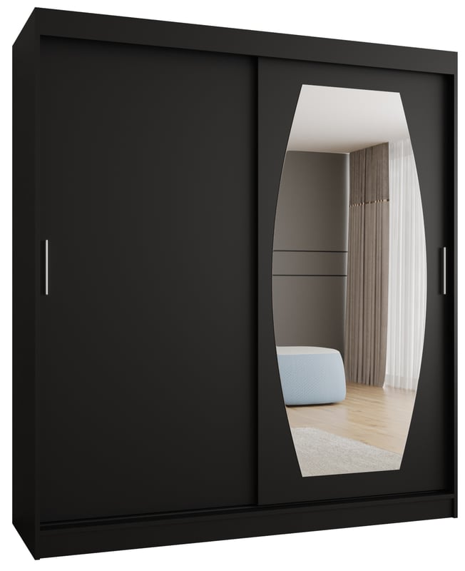 Szafa przesuwna garderoba ROSSA 180 x 62 x 200 cm Czarny - Abiks Meble