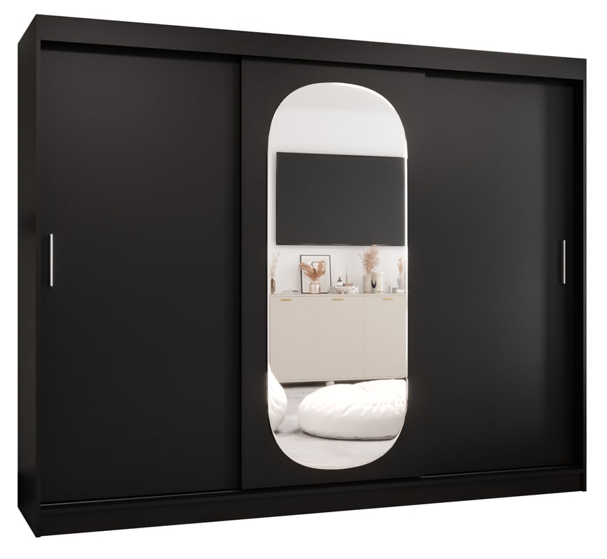 Szafa przesuwna garderoba ROYAL 250 x 62 x 200 cm Czarny - Abiks Meble