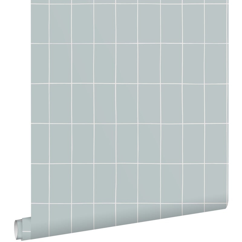 Tapeta małe kafelki jasnoniebieskim - 50 x 900 cm - ESTAHOME
