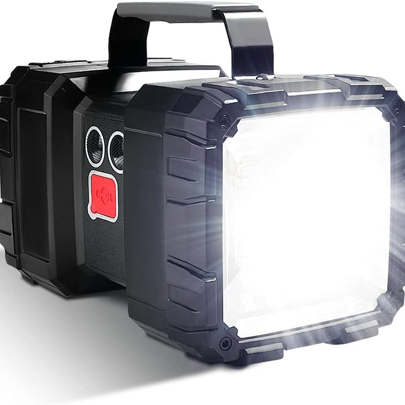 Latarka LED z możliwością ładowania, 500 lumenów, bardzo długi czas czuwania, duża moc, wodoodporna, 7 ultrajasnych trybów, z wyjściem bateryjnym