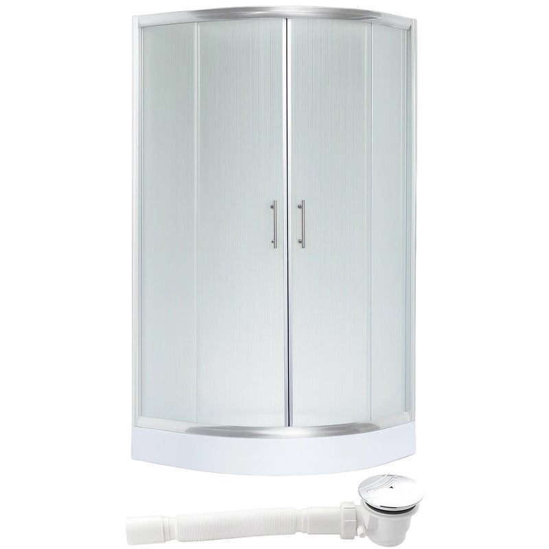 KABINA PRYSZNICOWA NATRYSKOWA 90x90cm NAROŻNY NISKI SOLIDNY WZMACNIANY BRODZIK Z SYFONEM
