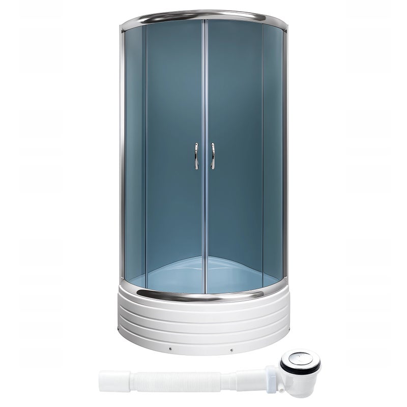 KABINA PRYSZNICOWA 3/4 KOŁA ŁAZIENKOWA NAROŻNA GŁĘBOKI WYSOKI BRODZIK 90 X 90 CM