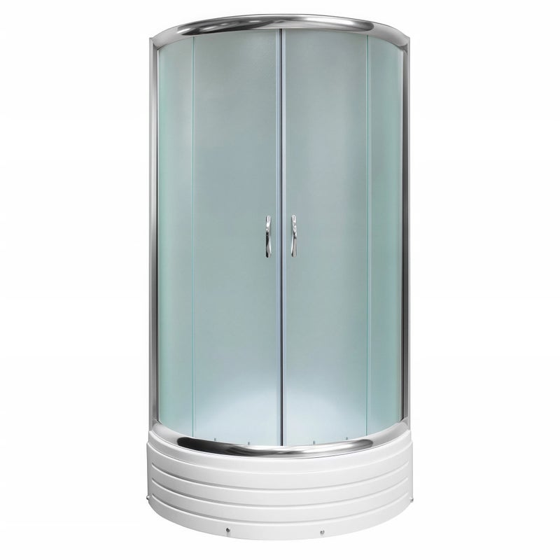 KABINA PRYSZNICOWA 3/4 KOŁA ROZSUWANA 90X90cm Z WYSOKIM GŁĘBOKIM BRODZIKIEM WYCINEK KOŁA