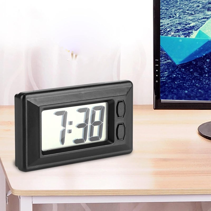 Cyfrowy budzik podróżny, czytelny wyświetlacz LCD, zasilany bateryjnie, budzik samochodowy, na deskę rozdzielczą, na biurko, elektroniczny, data, godz
