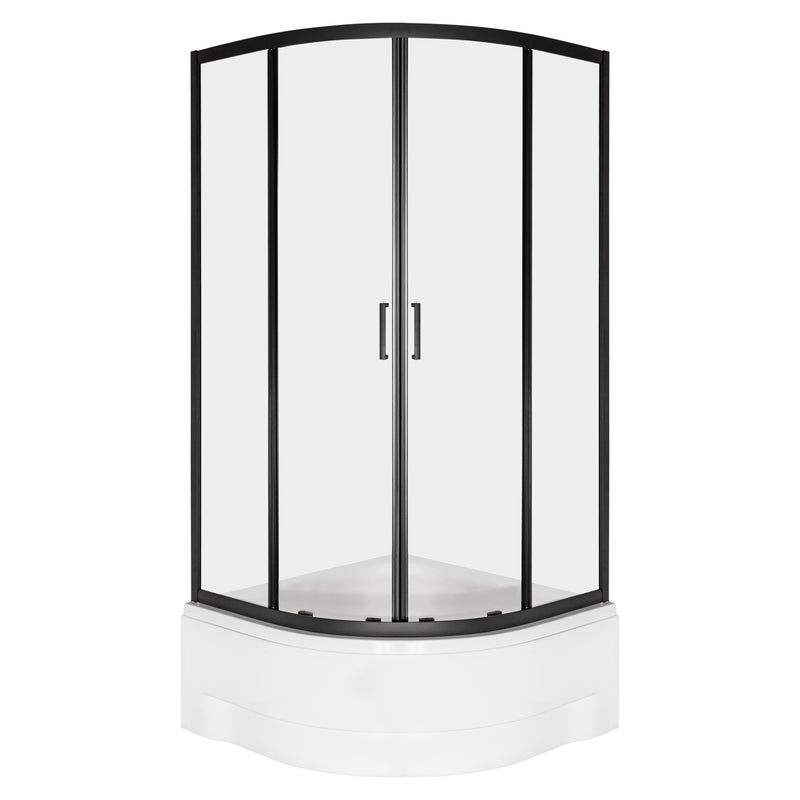 Kabina prysznicowa z głębokim brodzikiem Aruba GL 90 BL szkło transparentne 5 mm profile czarne KERRA