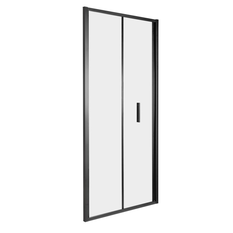 Drzwi prysznicowe składane Solid DH 80 BL szkło transparentne 6 mm profile czarne KERRA
