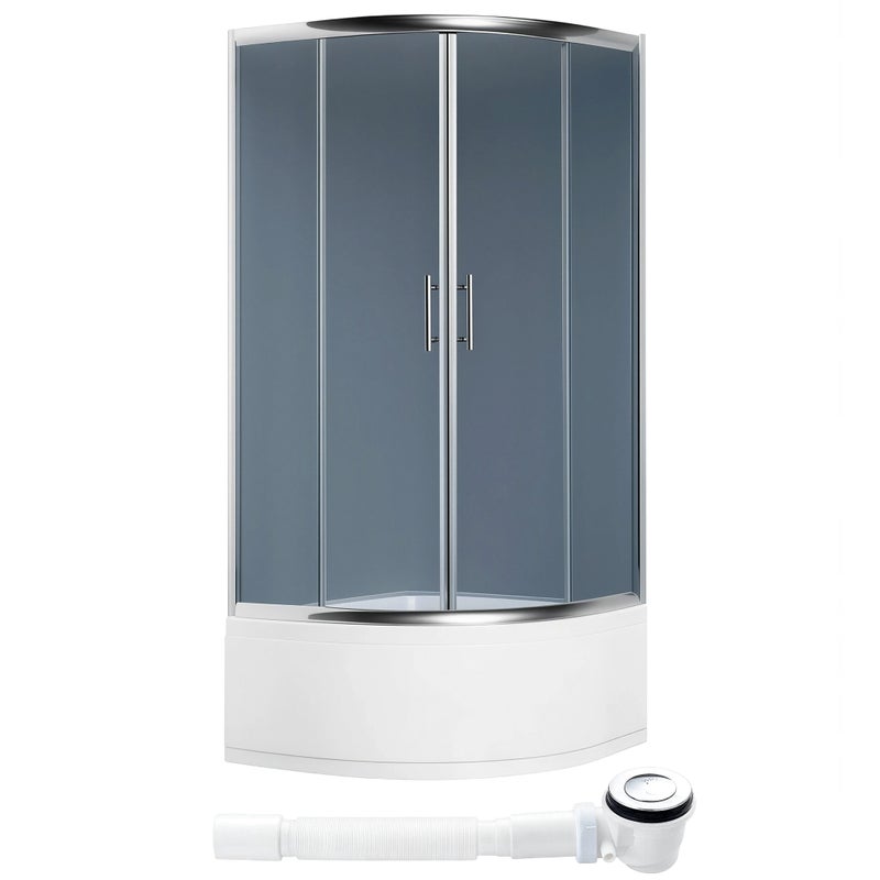 KABINA PRYSZNICOWA NATRYSKOWA NAROŻNA GŁĘBOKI WYSOKI WZMOCNIONY BRODZIK 80x80cm +SYFON